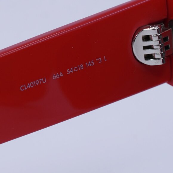 🕶️ New Celine CL40197U 66A Sunglasses - Red Frame, Smoke Lenses - Picture 7 of 10
